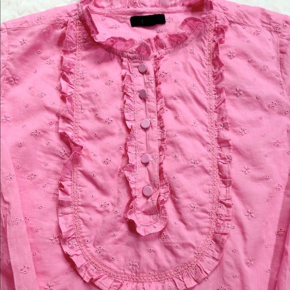 J. Crew Ruffle Front Eyelet Blouse - Picture 4 of 11